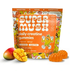 SuperMush Gummies Daily Creatine Sugar Free Gummies Topical Mango Flavor 30Ea