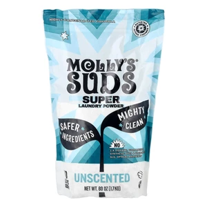 Mollys Suds Super Laundry Powder Plant Based Enzyme Blend Unscented Deep Clean Naturally 60Oz