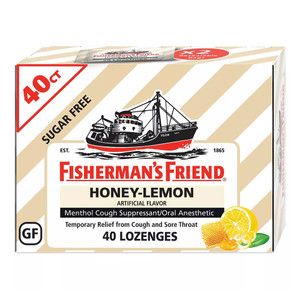 Fishermans Friend Honey Lemon Menthol Lozenges for Cough and Throat Relief Sugar Free 40Ea