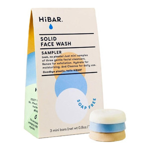 HiBar Solid Face Wash Sampler Gentler Facial Cleanser Renew Exfoliation Hydrate and Moisturizing Skin 0.8Oz (24g)