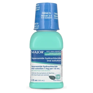 Major Loperamide Hydrochloride Oral Solution for Diarrhea Symptom Relief 4Oz (120ml)
