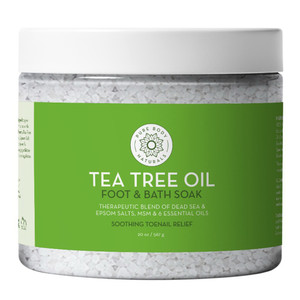 Pure Body Naturals Tea Tree Oil Epsom and Dead Sea Salts Foot and Bath Soak Soothes and Softens Skin 20Oz (567g)