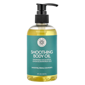 Pure Body Naturals Smoothing Body Oil Grapeseed Eucalyptus and Grapefruit Oils Leaves Skin Feeling Soft 8Oz (240ml)
