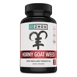 Zhou Nutrition Horny Goat Weed Sexual Energy Complex Veg Capsules Support Enhanced Energy 60Ea