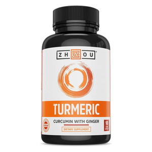 Zhou Nutrition Turmeric Curcumin with Ginger Veg Capsules Support Digestion Health 90Ea