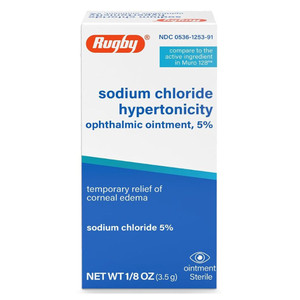 Rugby Sodium Chloride Hypertonicity Ophthalmic Ointment 5 Percent for Temporary Corneal Edema Relief 0.12Oz (3.5g)