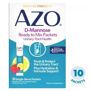 AZO Urinary Drink Mix Electrolytes Powder Raspberry Flavor Protect Urinary Tract and Support Immune Health 10Ea