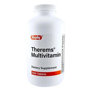 Rugby Therems Multivitamin with Essential Vitamins and Minerals Tablets for Daily Energy Support 1000Ea