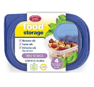 Home Select Rectangle Food Storage Containers Small 1.2 Cups 4Ea