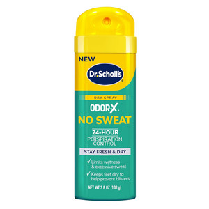 Dr Scholls Odor X Foot No Sweat Dry Spray Stay Fresh and Dry Feet 3.8Oz (108g)