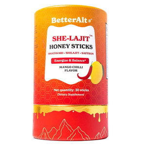 Better Alt She Lajit Honey Sticks Mango Chilli Flavor with Shilajit Support Vitality and Stamina 30Ea