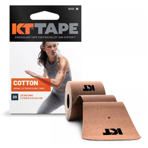 KT Tape Kinesiology Therapeutic Tape Strips Cotton Beige Arthritis and Muscle Pain Relief 20Ea