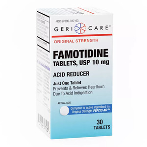 Geri Care Famotidine 10 mg Tablets for Heartburn and Acid Indigestion Relief 30Ea