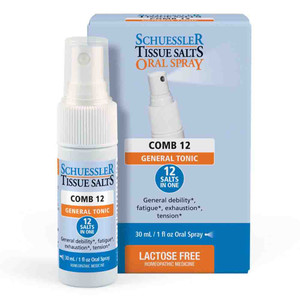 Schuessler Tissue Salts Oral Sprays Comb 12 General Tonic Support on Nervous Strain and Mental Fatigue 1Oz (30ml)
