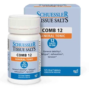 Schuessler Tissue Salts Comb 12 General Tonic Oral Tablets Support Overall Vitality 125Ea