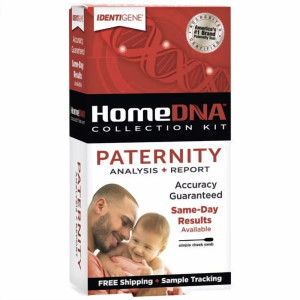 HomeDNA Paternity Analysis Plus Report Same Day Results Collection Kit 1Ea