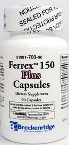 Breckenridge Ferrex 150 Plus Dietary Supplement Capsules Supports Energy Levels and Red Blood Cell 90Ea