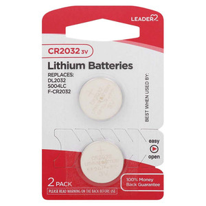 Leader CR2032 3V Lithium Batteries for Electronic Device Power 2Ea