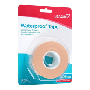 Leader Waterproof First Aid Tape Hypoallergenic for Securing Dressings and Protecting Skin 1Ea