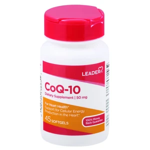 Leader CoQ 10 50 mg Softgels for Heart Health Support 45Ea