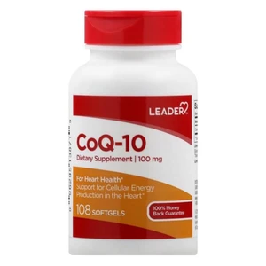 Leader CoQ 10 100 mg Softgels for Heart Health and Cellular Energy Support 108Ea