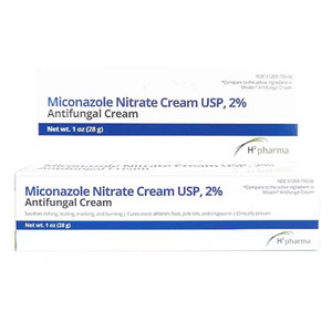 H2 Pharma Miconazole Nitrate Cream USP 2 Percent Antifungal Cream Soothes Itching Craking and Burning 1Oz (28g)