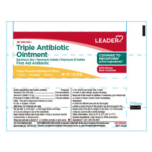 Leader Triple Antibiotic Ointment for Preventing Infection in Minor Cuts Scrapes and Burns 1Oz (28g)