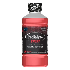 Pedialyte Sport Electrolyte Solution Fruit Punch Fast Rehydration Muscle Support 33.8Oz (1000ml)
