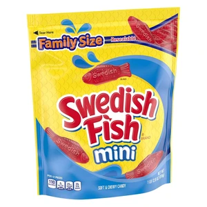 Swedish Fish Mini Soft Chewy Red Candy Family Size Resealable 12.8Oz (816g)