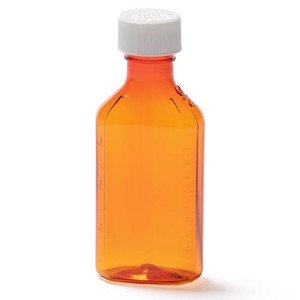 Berry Amber Plastic Oval Prescription Bottle PB 4oz 110Ea