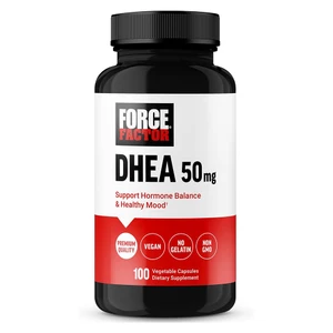 Force Factor DHEA 50 mg Vegetable Capsules for Hormone Balance and Healthy Mood Support 100Ea