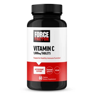 Force Factor Vitamin C 1000 mg Tablets for Immune Health and Antioxidant Support 60Ea