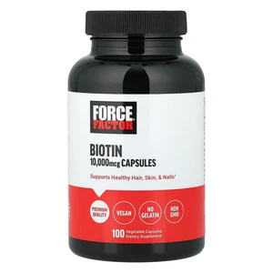 Force Factor Biotin 10000 mcg Capsules for Hair Skin and Nail Support 100Ea