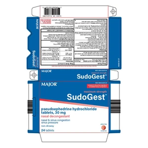 Major Maximum Strength SudoGest 30 mg Tablets for Sinus Congestion and Pressure Relief 24Ea