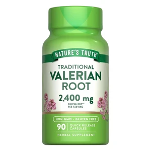 Natures Truth Valerian Root 2400mg Herbal Supplement Capsules Support Stress Relaxation ad Sleep 90Ea