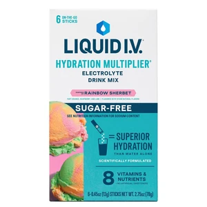 Liquid I V Rainbow Sherbet Hydration Multiplier Electrolyte Drink Mix Packets 0.45Oz (13g) 6Ea