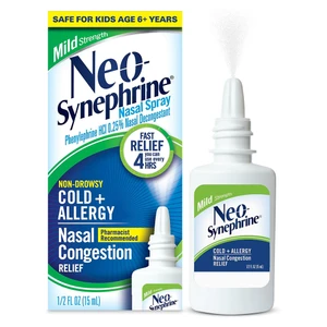 NeoSynephrine Mild Strength Nasal Spray for Nasal Congestion and Sinus Pressure Relief 0.5Oz (15ml)
