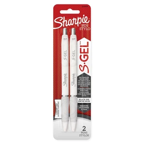 Sharpie S Gel Pens Black Ink Medium Point 0.7mm No Smear Comfortable Grip 2Ea