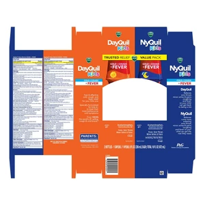 Vicks DayQuil and NyQuil Kids Cold Cough and Fever Relief Liquid 2Ea