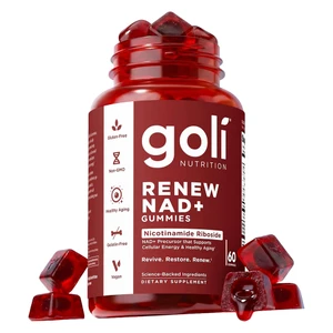 Goli Nutrition Renew Nad Plus Gummies with Nicotinamide Riboside Support Energy and Aging Health 60Ea