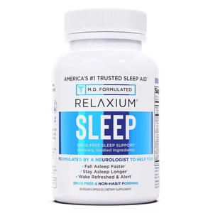 Relaxium Sleep Drug Free Sleep Support Supplement Veg Capsules for Faster and Longer Sleep 30Ea