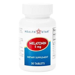 Health Star Melatonin 5mg Dietary Supplement Tablets Support Help Faster Sleep 30Ea