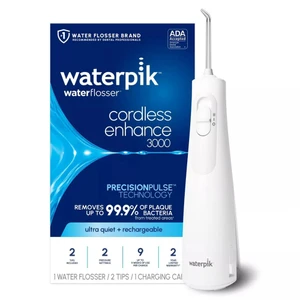 Waterpik Cordless Enhance Water Flosser Rechargeable Portable Oral Irrigator White 1Ea