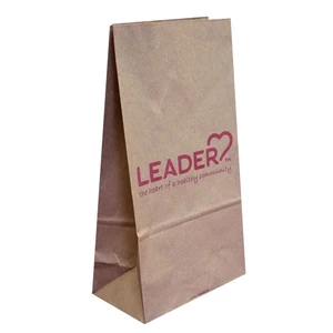 Leader 7 x 4.25 x 13.5 in Paper Flat Bottom Bags 1000Ea