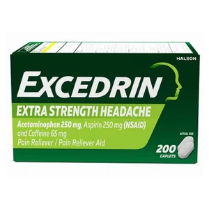 Excedrin Extra Strength Pain Reliever Caplets for Relief of Headache 200Ea