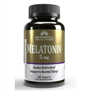Windmill Melatonin 5 mg Tablets for Supporting Restful Sleep 60Ea