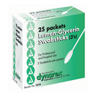 Dynarex Lemon Glycerin Swabsticks - 3/Pack, 25 Ea Dynarex Lemon Glycerin Swabsticks - 3/Pack, 25 Ea