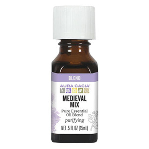 Aura Cacia Essential Solutions Oil Medieval Mix Aromatherapy Blend for Balance and Wellness 0.5Oz (15ml)