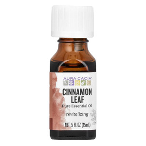 Aura Cacia Cinnamon Leaf Essential Oil Cinnamomum Zeylanicum Pure Comforting Aromatherapy Formula 0.5Oz (15ml)