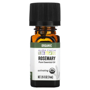Aura Cacia Rosemary Essential Oil Organic Energizing and Clarifying Aromatherapy Formula 0.25Oz (7.4ml)